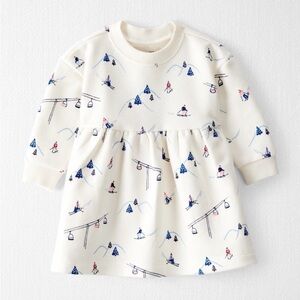Carter's Little Planet French Terry Dress- Snowy Slopes